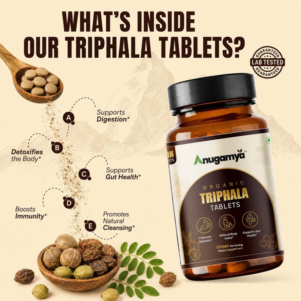 Anugamya Organic Triphala Tablets for Natural Wellness Support - Image 3